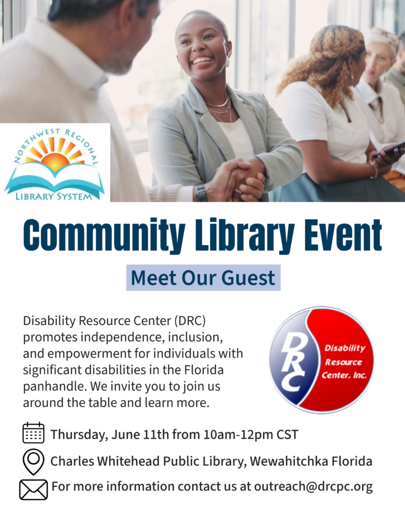 Flyer with graphic of individuals shaking hands. 